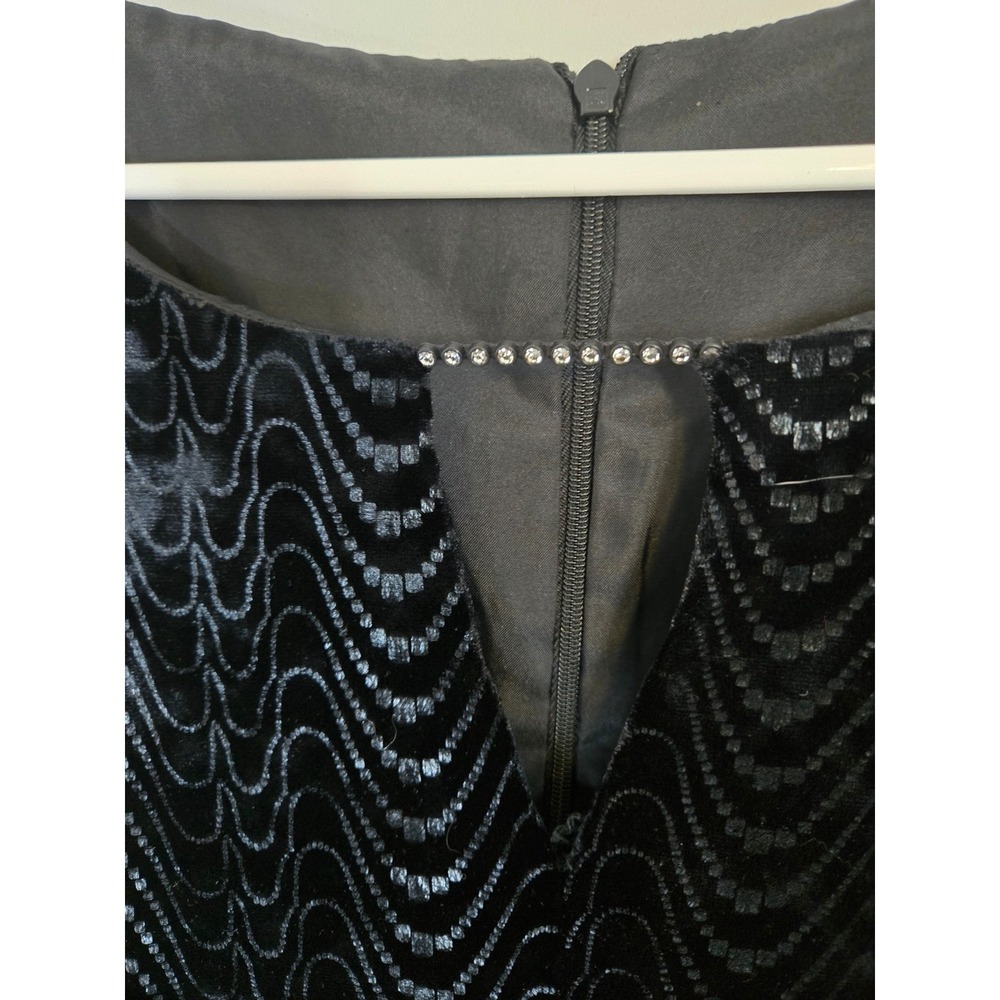 Roots‎ Black Burnout Velvet Maxi Dress Beaded Neck Sleeveless Whimsigoth 18 - Picture 4 of 8